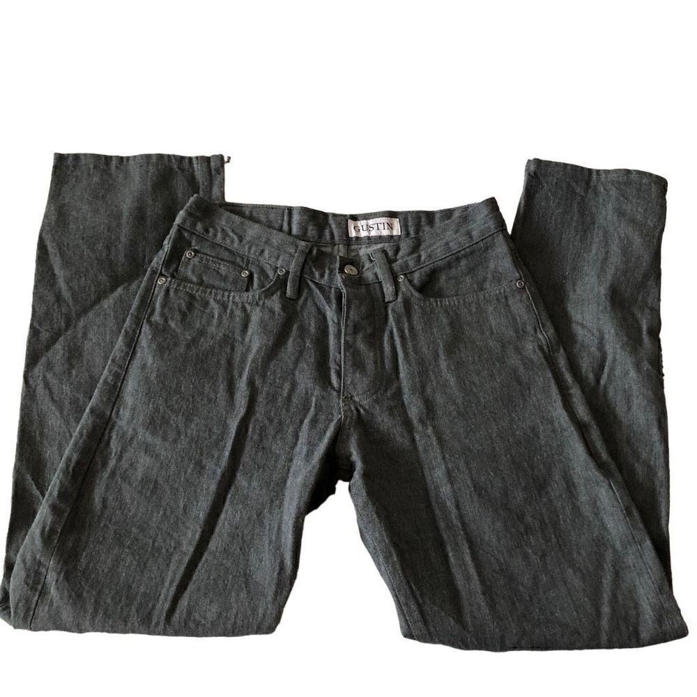 Gustin Jeans Mens 31 Style #131 Japanese Grey Straight Fit Selvedge Denim HEMMED